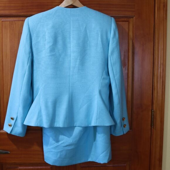 Kasper Vintage Blue Skirt Suit 10 - Picture 10 of 16